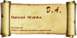Dancsó Aranka névjegykártya